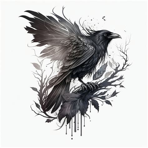 abstract raven tattoo|Raven Tattoo Ideas: 50 Best Design Inspirations